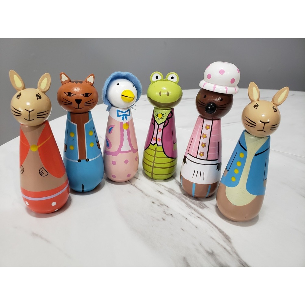 Peter Rabbit Skittles Set ORANGE TREE WOODEN FIGURES TOYS BABY